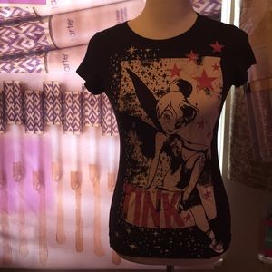 Tinkerbelle black graphic fitted tee